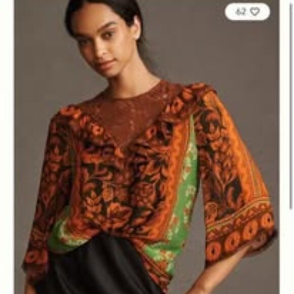 XXS Mixed Lace Farm Rio Top - Picture 1 of 5